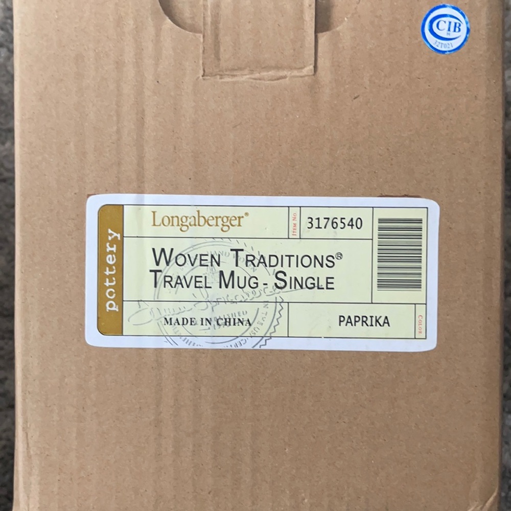 Longaberger Woven Traditions Travel Mug - Single